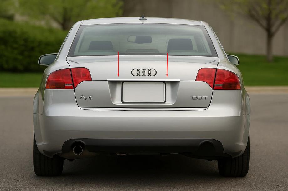 Audi A4 B7 2004-2008 рр. Накладка над номером (Carmos. нерж.) V-2 Фото 1