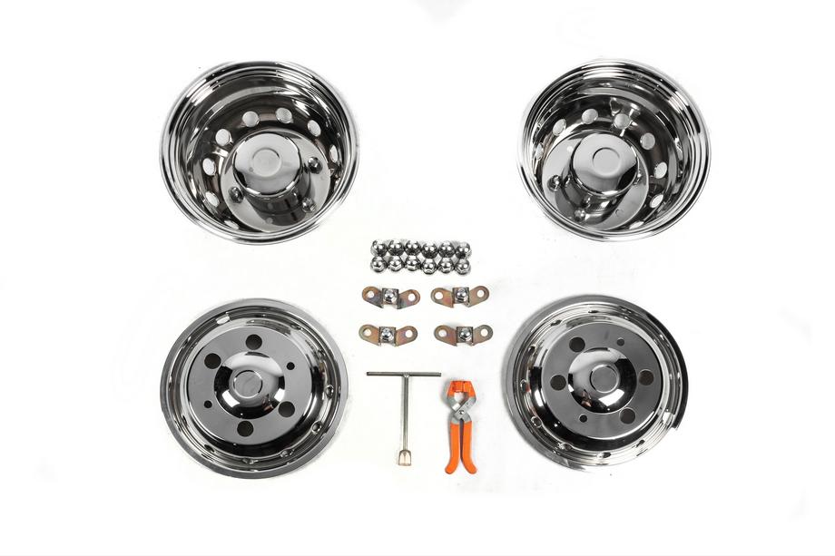 Iveco Daily 2014- рр. Ковпаки з нержавійки ОЕМ (2-катковий, 4 шт) Image