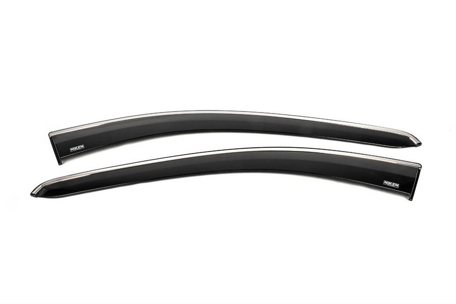 Volkswagen Caddy 2020- рр. Вітровики з хромованим молдингом (2 шт, Niken) Image