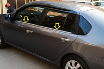 Renault Symbol 2008-2013 рр. Зовнішня окантовка стекол (4 шт, нерж.) фото 1