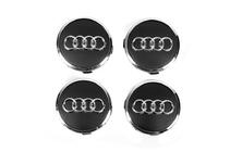Audi Ковпачки на диски 57/61 мм, з кільцем (4 шт, чорні) фото 1