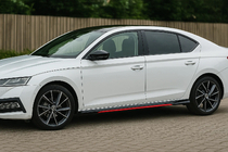 Універсальні накладки на бокові пороги Niken Red (ABS) (4шт) фото 1