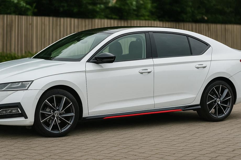 Універсальні накладки на бокові пороги Niken Red (ABS) (4шт) Image