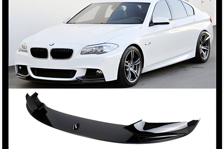 BMW 5 серія F10/F11 2010-2016 рр. Накладка на передній бампер DPT Lip V-1 (для M-Performance, чорний глянець) Фото 2
