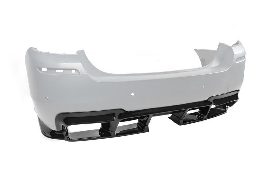 BMW 5 серія F10/F11 2010-2016 рр. Задній дифузор DPT V-1 (для M-Performance, чорний глянець) Фото 16