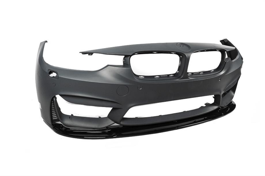 BMW 3 серія F30/F31 2012-2019 рр. Накладка на передній бампер DPT Lip V-1 (Для M3, чорний глянець) Фото 13
