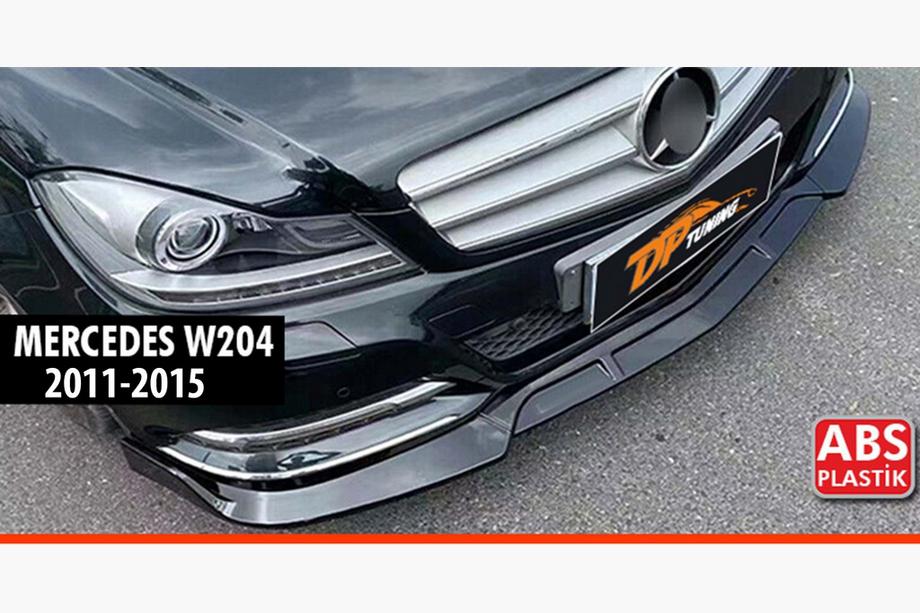 Mercedes C-class W204 2007-2015 рр. Накладка на передній бампер DPT V1 (2011-2015, чорний глянець) Image