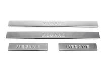 Renault Megane II 2004-2009 рр. Накладки на пороги (Omsa, 4 шт, нерж) фото 3