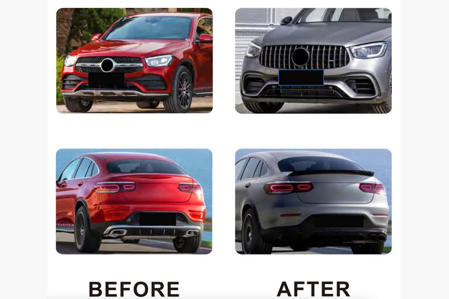 Mercedes GLC coupe C253 2016-2023 рр. Комплект обвісів 2020-2022 (GLC63 AMG) Фото 2