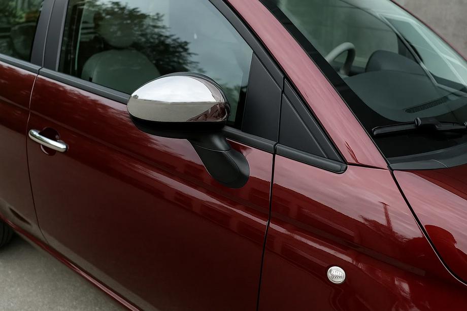 Fiat 500/500L 2013-2022 рр. Накладки на дзеркала (2 шт, нерж, Carmos) Фото 1