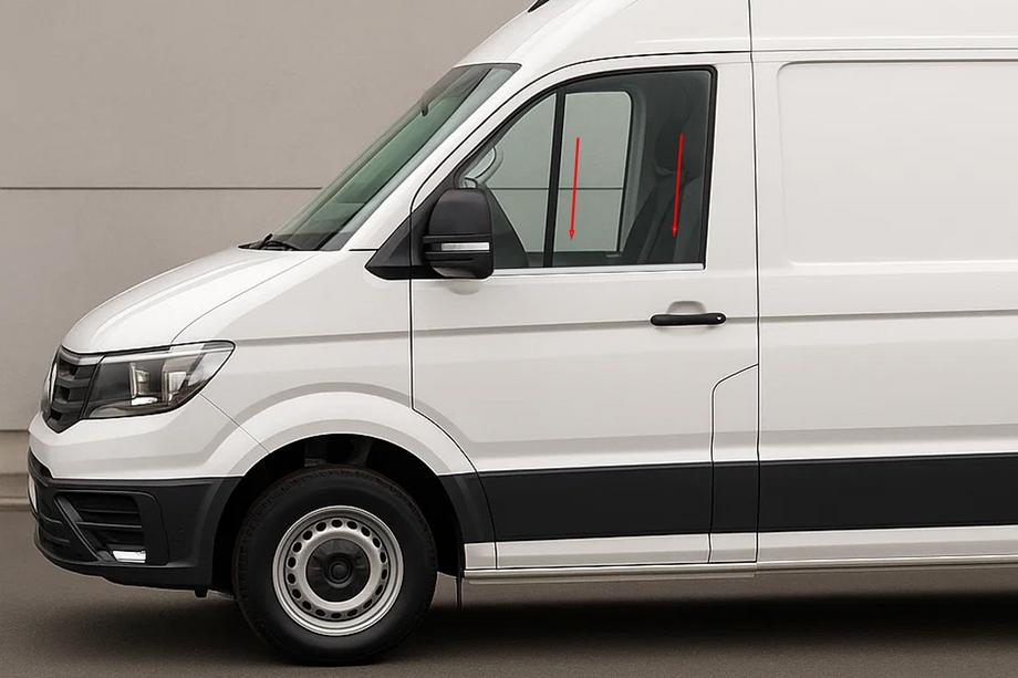 Volkswagen Crafter 2016- рр. Окантовка вікон (2 шт, нерж.) Image