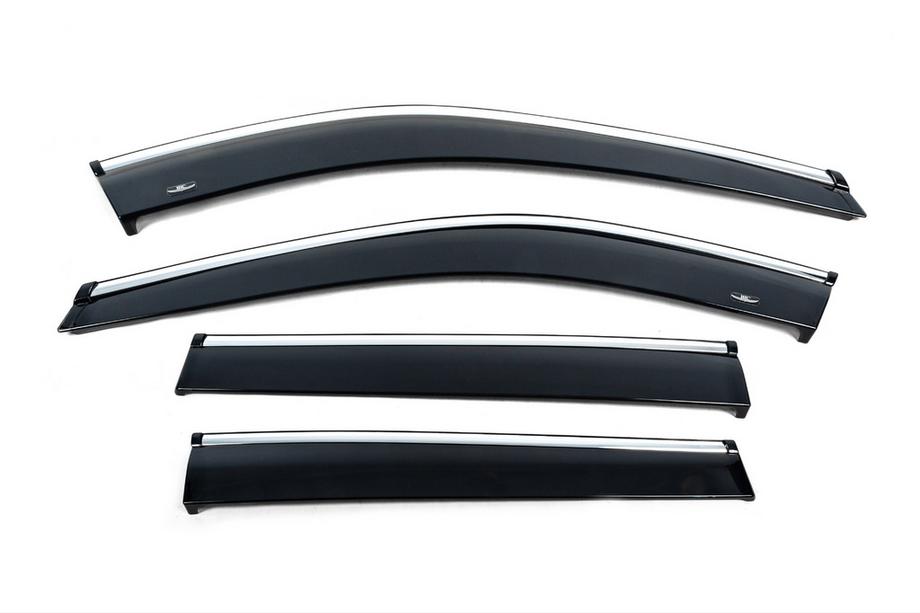 Nissan X-trail T33/Rogue 2022- рр. Вітровики з хромованим молдингом (4 шт, HIC) Image