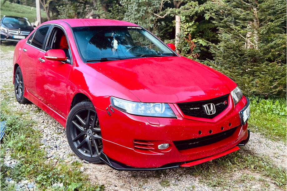 Honda Accord VII 2002-2007 рр. Передня лип накладка Niken Red (ABS)