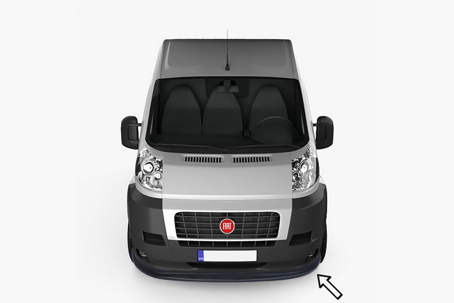 Fiat Ducato 2006-2025 рр. Передня Lip накладка ESA (2006-2013, чорна) Фото 1