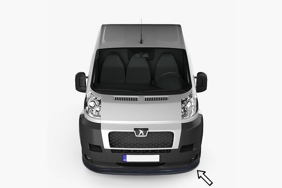 Peugeot Boxer 2006-2025 рр. Передня Lip накладка ESA (2006-2013, чорна) Фото 1