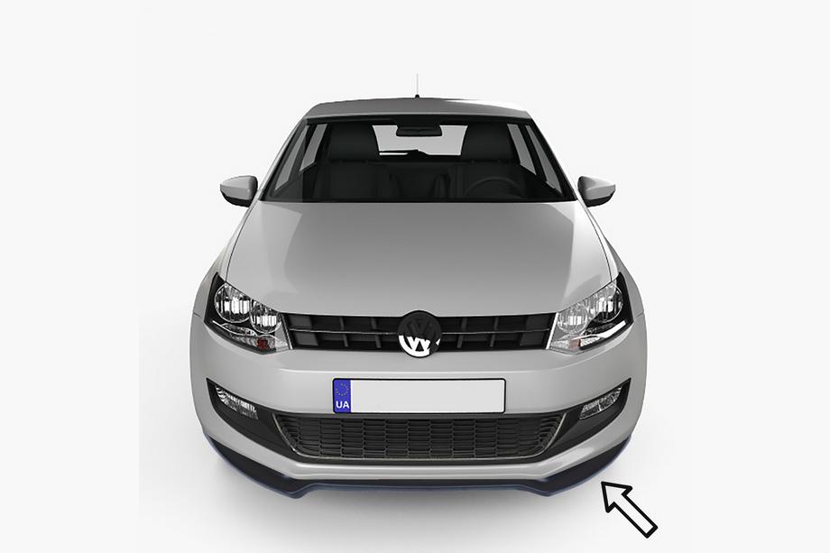 Volkswagen Polo 2010-2017 рр. Передня Lip накладка ESA (чорна) Фото 1