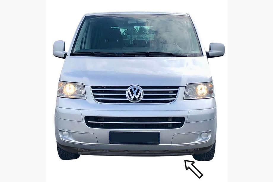 Volkswagen T5 Multivan 2003-2010 рр. Передня Lip накладка ESA (чорна) Image