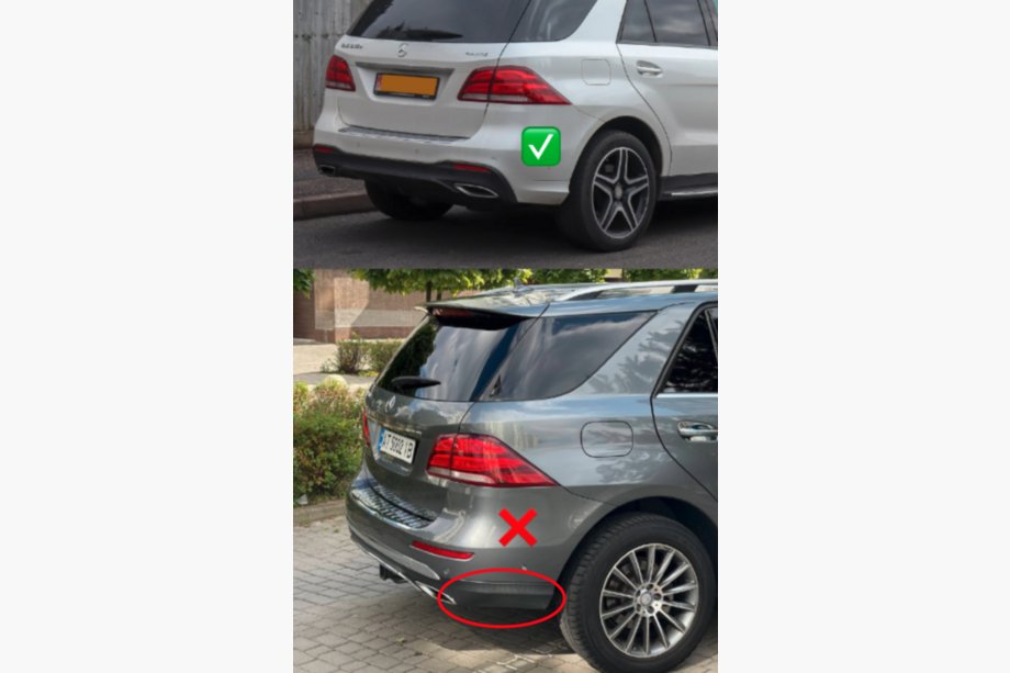 Mercedes GLE/ML class W166 2011-2018 рр. Задній дифузор для GLE (дизайн GLE63) Фото 3
