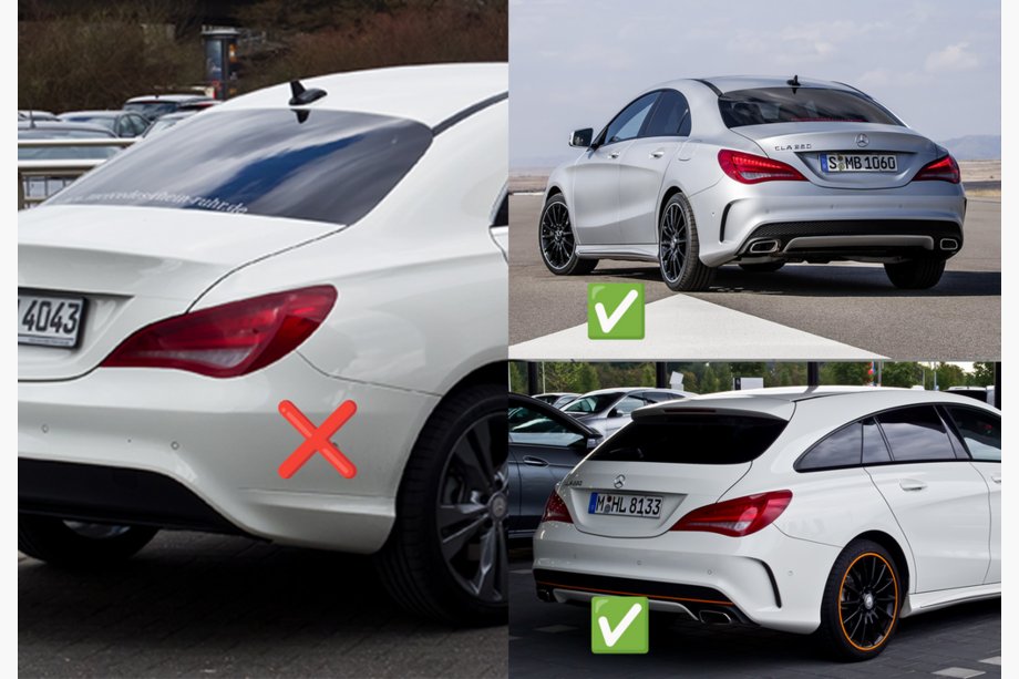 Mercedes CLA C117 2013-2019 рр. Задній дифузор Black (дизайн CLA45 з насадками) Фото 2