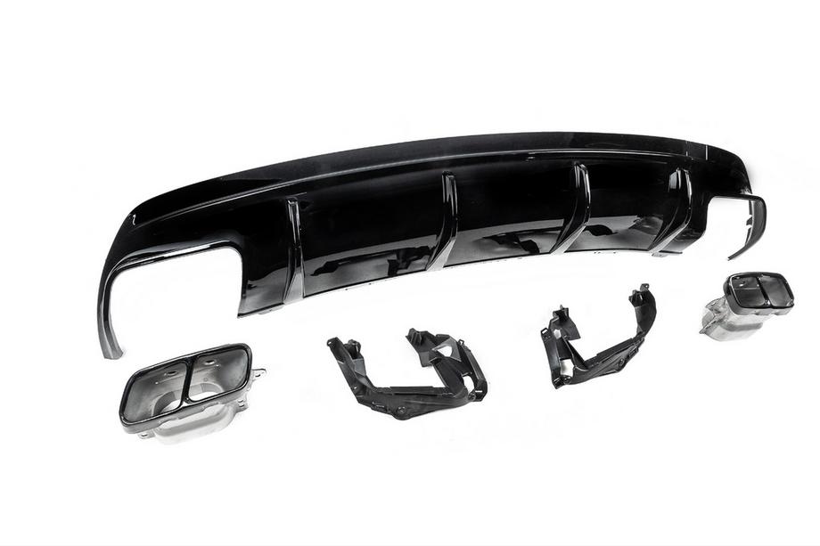 Mercedes CLA C117 2013-2019 рр. Задній дифузор Black (дизайн CLA45 з насадками) Фото 4