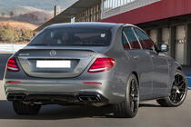 Mercedes E-сlass W213 2016-2023 рр. Задній дифузор з насадками Black (для AMG/AMG-Line, Дизайн E63 2016-2020) фото 1