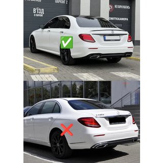 Задній дифузор з насадками E63-Design Black (для AMG/AMG-Line 2016-2020) фото 2