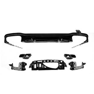 Задній дифузор з насадками Black (для AMG/AMG-Line, Дизайн E63 2016-2020) фото 3