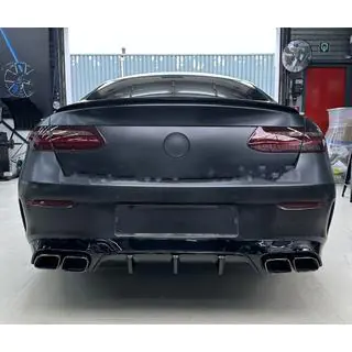 Задній дифузор Black з насадками Black (Дизайн AMG63)