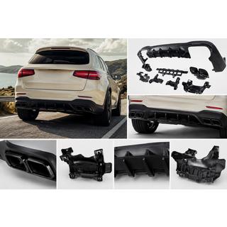 Задній дифузор з насадками Black (Дизайн AMG63) фото 1