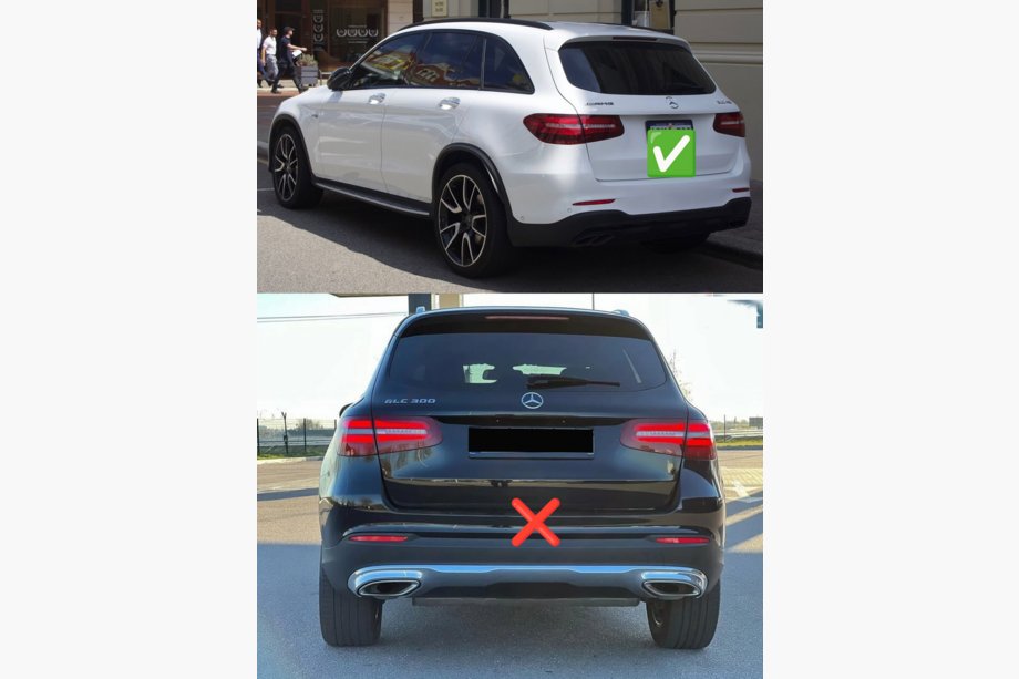 Mercedes GLC X253 2015-2022 рр. Задній дифузор з насадками (Дизайн AMG43) Фото 4