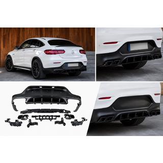 Задній дифузор з насадками Black (Дизайн AMG63 ) фото 1