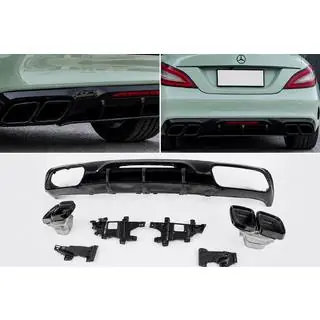 Задній дифузор з насадками Black (2015-2018, Дизайн GT63)