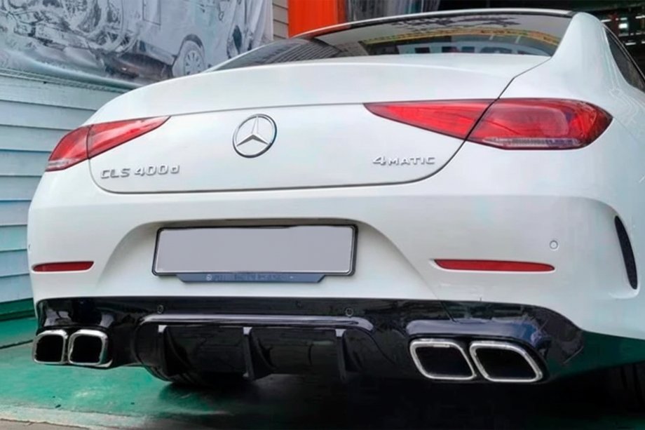 Mercedes CLS C257 2018- рр. Задній дифузор з насадками (Дизайн GT63) Фото 1