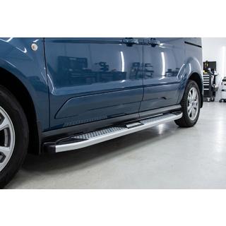 Бокові пороги Mevsim Grey (2 шт., Алюміній) Ford Connect 2021- рр. фото 1