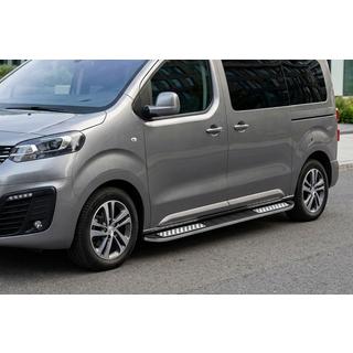 Бокові пороги Tayga V2 (2 шт., Алюміній) Opel Zafira Life 2019- рр. фото 1