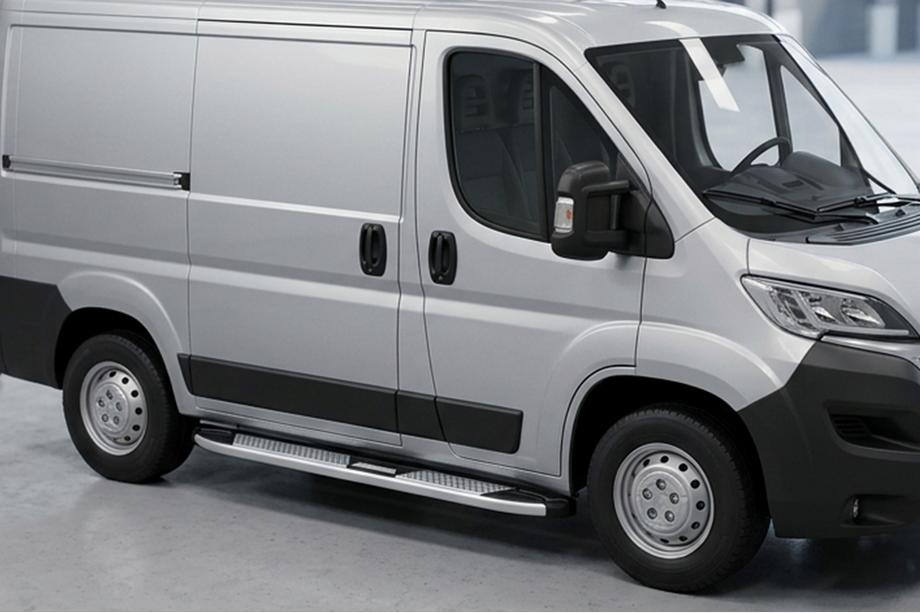 Opel Movano 2021- рр. Бокові пороги Mevsim Grey (2 шт., Алюміній) Фото 1