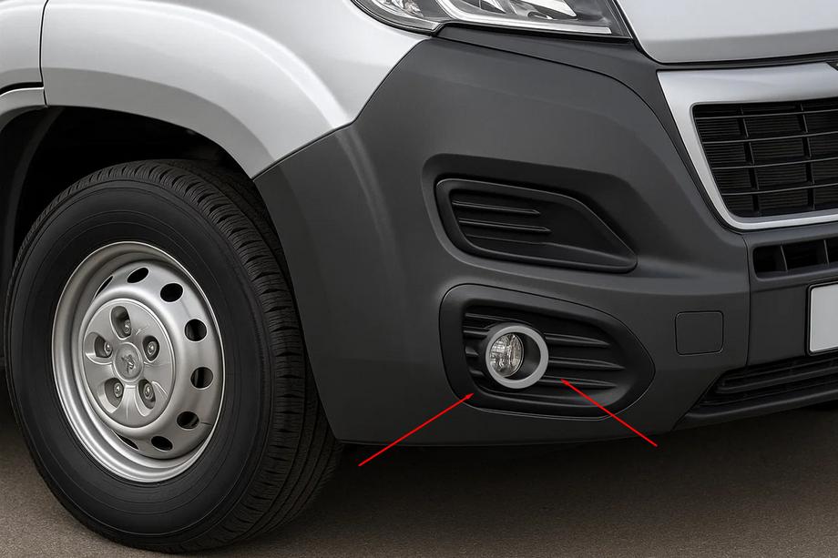 Opel Movano 2021- рр. Накладки на противотуманки (4 шт, нерж) Image