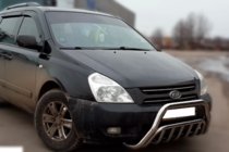 Kia Carnival 2002-2013 рр. Передня дуга WT002 (2006-2013, нерж.) фото 2