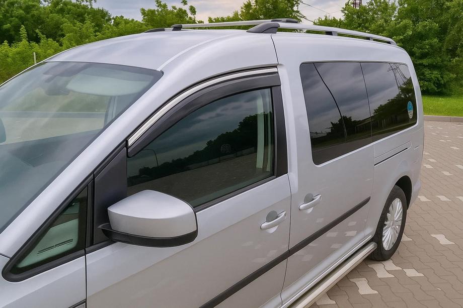 Volkswagen Caddy 2004-2010 рр. Вітровики з хромованим молдингом Niken Luxury (2 шт) Фото 3