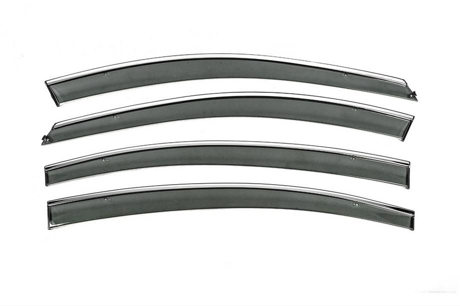 Chevrolet Cruze 2009-2015 рр. Вітровики з хромованим молдингом Niken Luxury (SD, 4 шт) Image