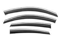 Honda Civic Sedan X 2016-2021 рр. Вітровики з хромованим молдингом Niken Luxury (4 шт) фото 1