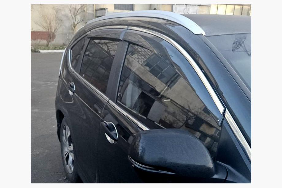 Honda CRV 2012-2016 рр. Вітровики з хромованим молдингом Niken Luxury (4 шт) Image