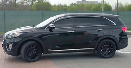 Kia Sorento III UM 2014-2020 рр. Вітровики з хромованим молдингом Niken Luxury (4 шт) фото 4