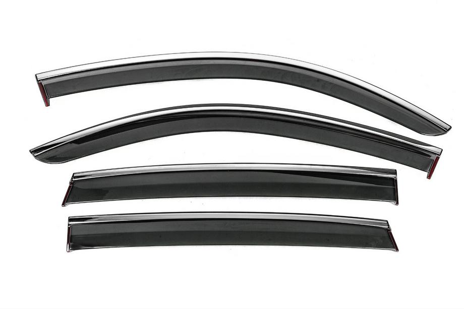 Mercedes EQC 2019-2023 рр. Вітровики з хромованим молдингом Niken Luxury (4 шт) Image