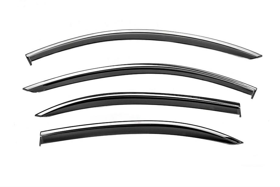 Mercedes S-сlass W221 2005-2013 рр. Вітровики з хромованим молдингом Niken Luxury (Long, 4 шт) Image