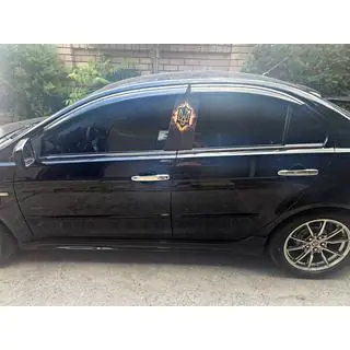 Вітровики з хромованим молдингом Niken Luxury (4 шт) Mitsubishi Lancer X 2008- рр. фото 1