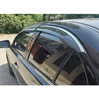 Вітровики з хромованим молдингом Niken Luxury (4 шт) Mitsubishi Lancer X 2008- рр. фото 3
