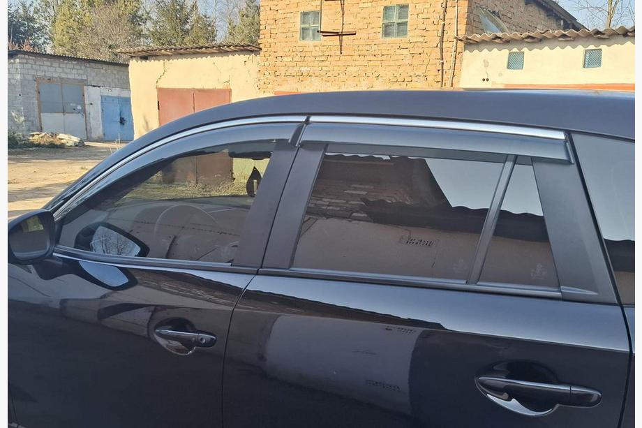 Mazda CX-5 2012-2017 рр. Вітровики з хромованим молдингом Niken Luxury (4 шт) Фото 4