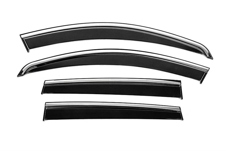 Renault Duster 2008-2017 рр. Вітровики з хромованим молдингом Niken Luxury (4 шт) Image