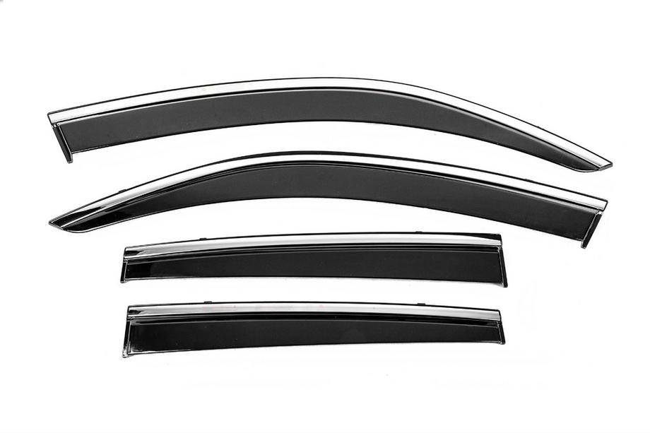 Subaru Forester 2013-2018 рр. Вітровики з хромованим молдингом Niken Luxury (4 шт) Image